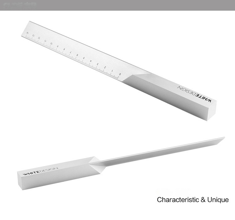Bdesktop Design Shop | White Design | High-end creative office stationery aluminum alloy ruler
