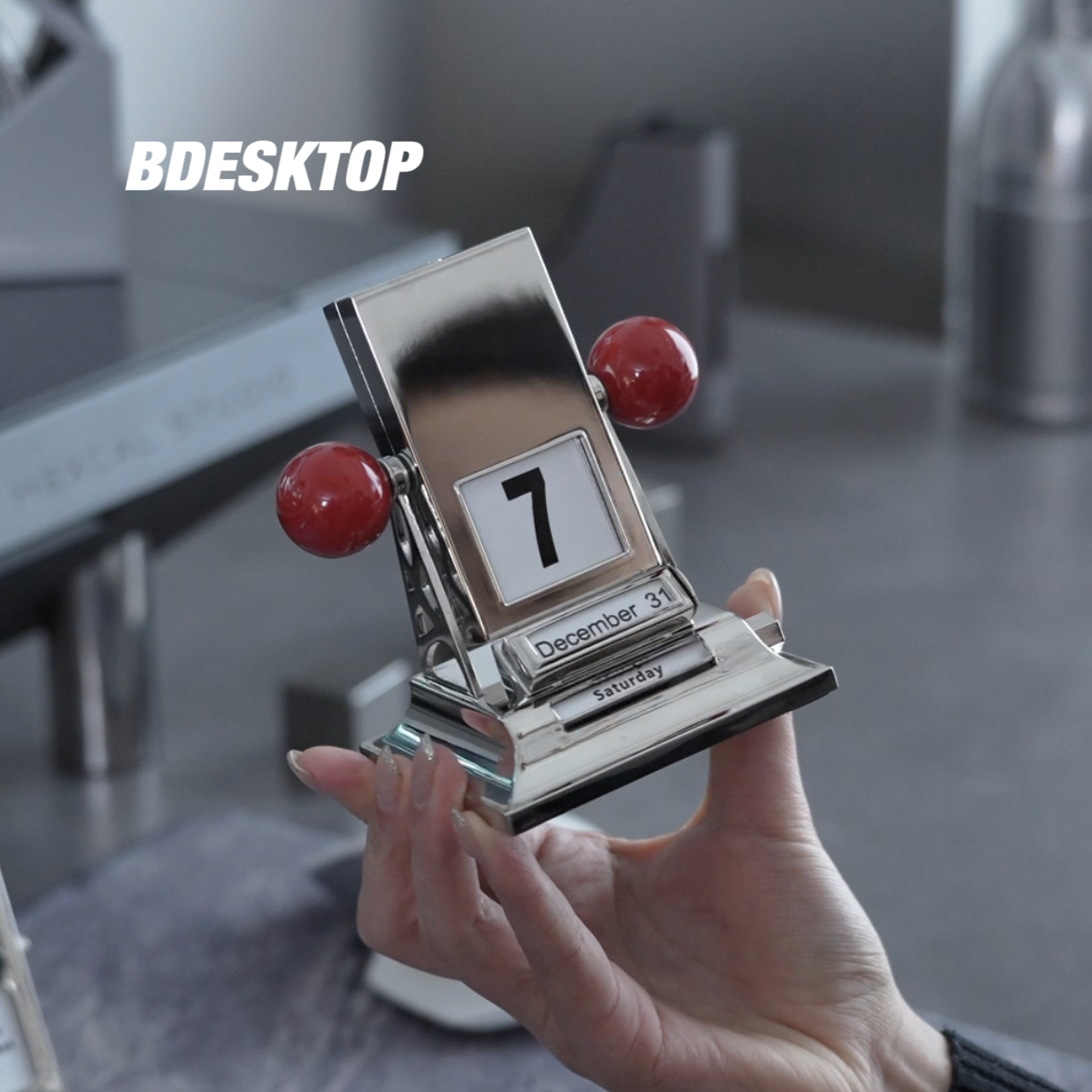 Bdesktop Design Shop | Nordic Minimalist Desktop Home Decor Rotating Calendar Metal Perpetual Calendar Creative Ornament