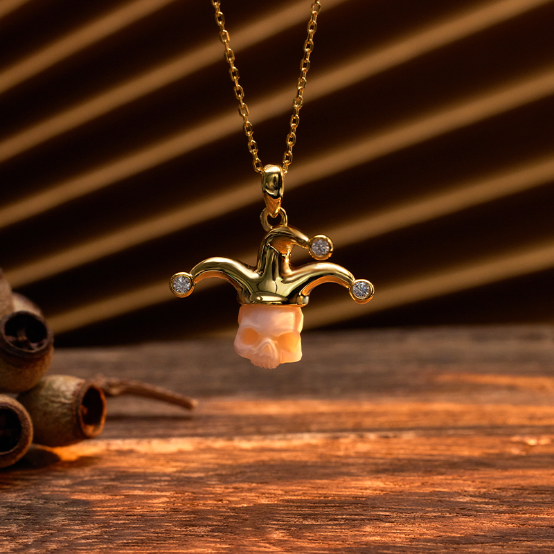 Joker Pearl Skull Necklace-isyoujewelry
