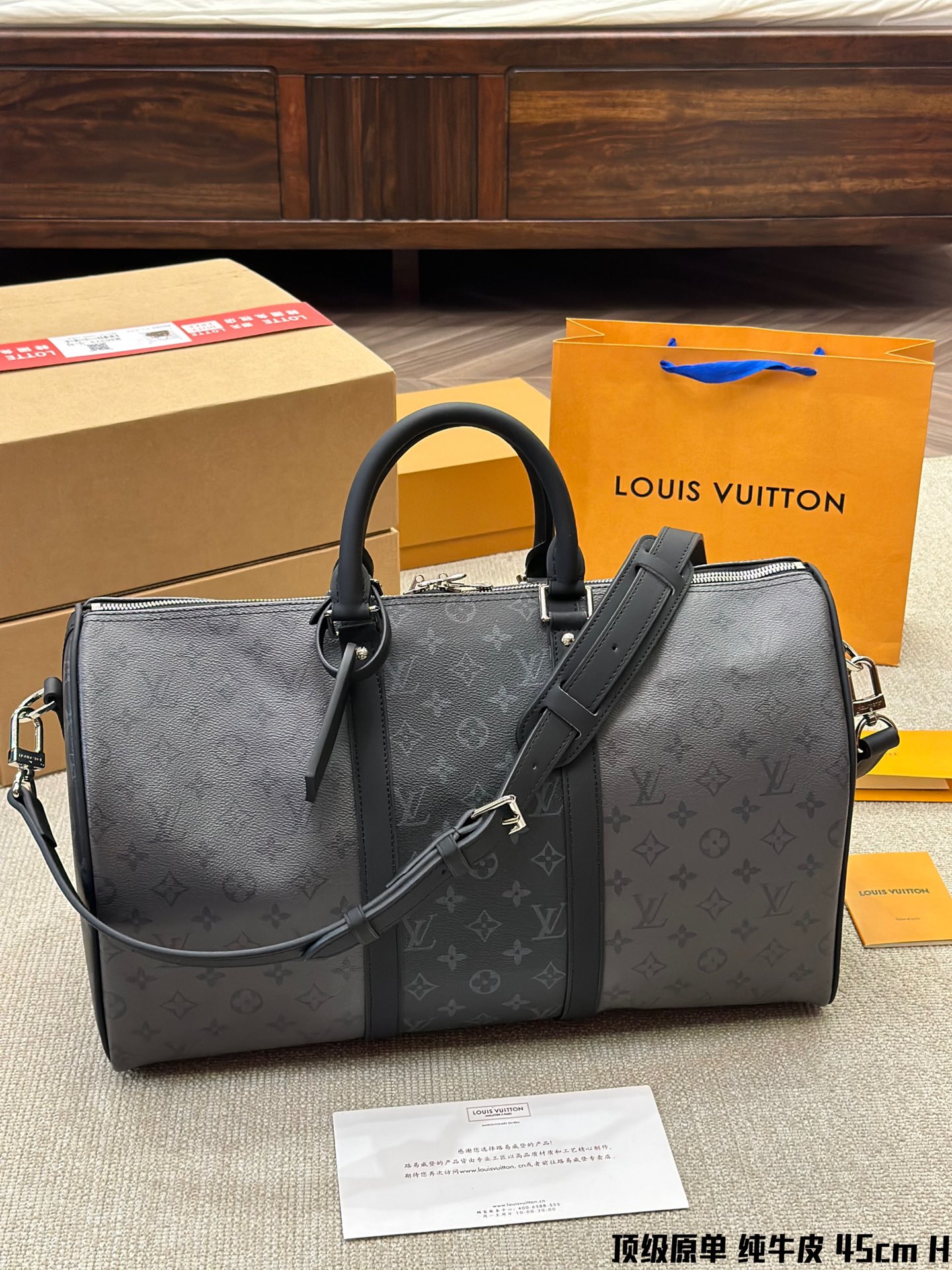 Lv limited edition keepall 45 travel bag airport bag size 45cm