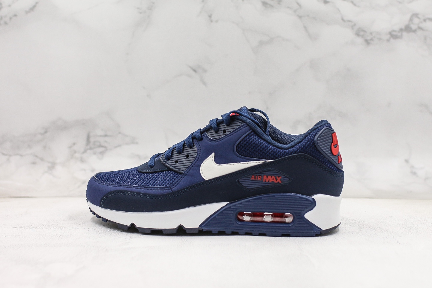  Nike AIR MAX 90 Air Cushion Lightweight Breathable Sports Running Shoes AJ1285-403 White Blue