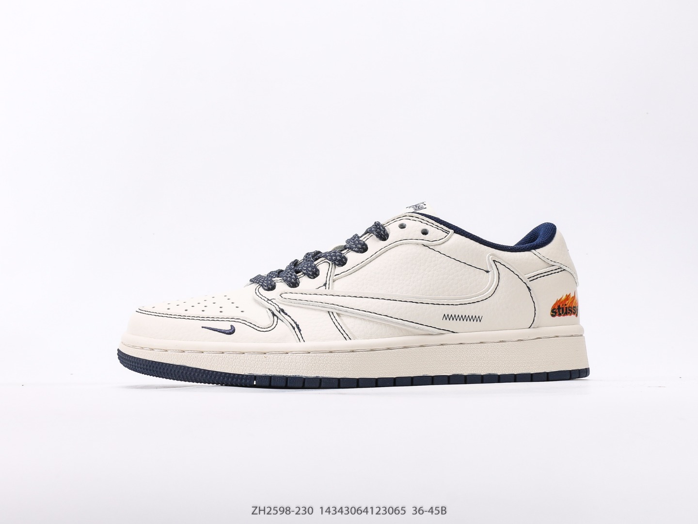 Fragment x Travis Scott x LV Air Jordan 1 Low three-party joint inverted hook Item number: ZH2598-230#14343064123065