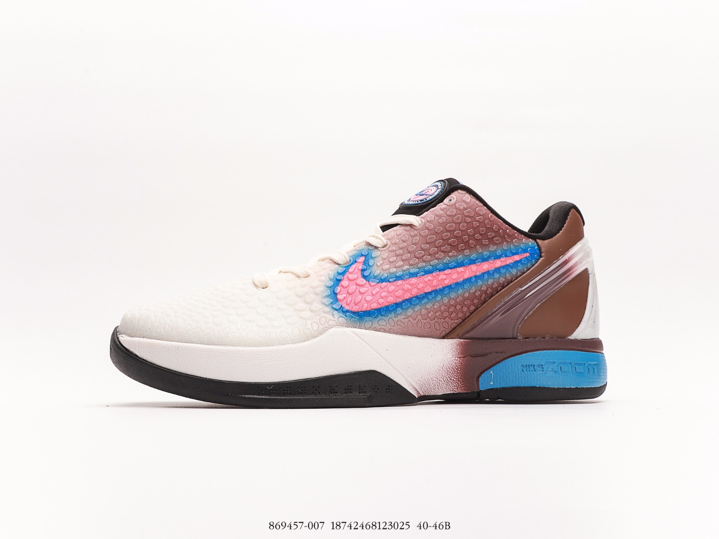 NIKE Zoom Kobe VI Combat Sports Low-top Cultural Basketball Shoes Part Number: 869457-007#18742468123025