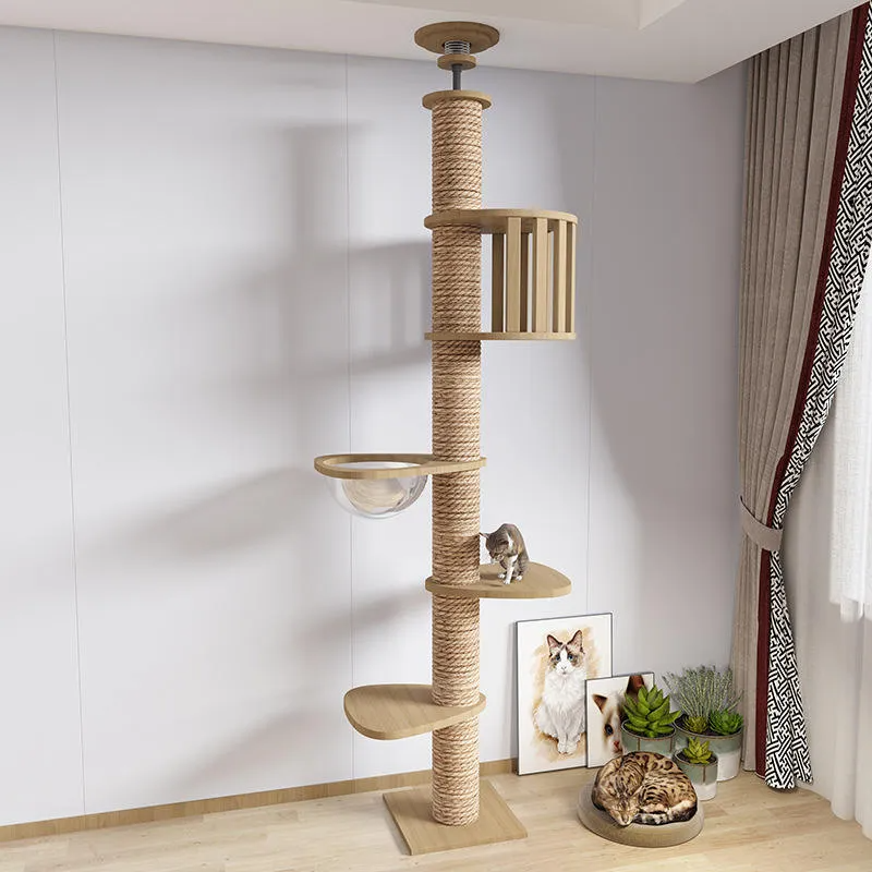 Cat Ceiling Tree Tower Large Cats Condo Tree Play Furniture Scratcher Cat Climbing Frame Tree