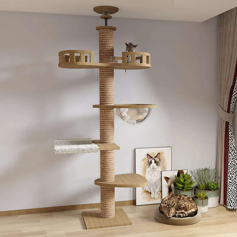 Cat Ceiling Tree Tower Large Cats Condo Tree Play Furniture Scratcher Cat Climbing Frame Tree