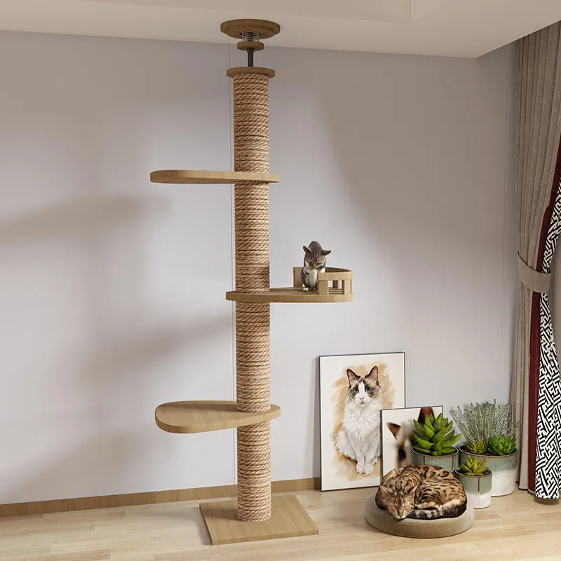 Cat Ceiling Tree Tower Large Cats Condo Tree Play Furniture Scratcher Cat Climbing Frame Tree