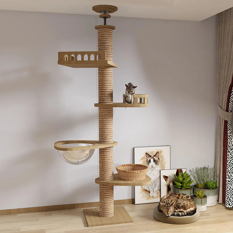 Cat Ceiling Tree Tower Large Cats Condo Tree Play Furniture Scratcher Cat Climbing Frame Tree