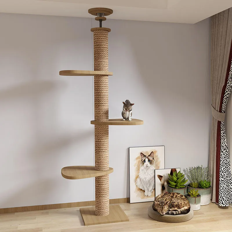 Cat Ceiling Tree Tower Large Cats Condo Tree Play Furniture Scratcher Cat Climbing Frame Tree