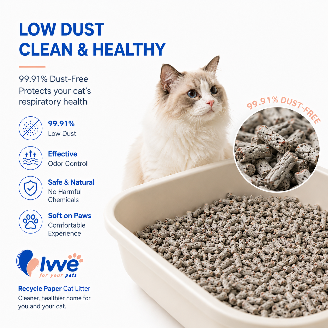 Environmental Protection Biodegradable Paper Cat Litter