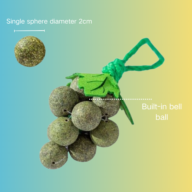 Funny Grape Shaped-Design Catnip Toy Durable Cat Chew Toy Cat Entertainment Organic Catnip Ball