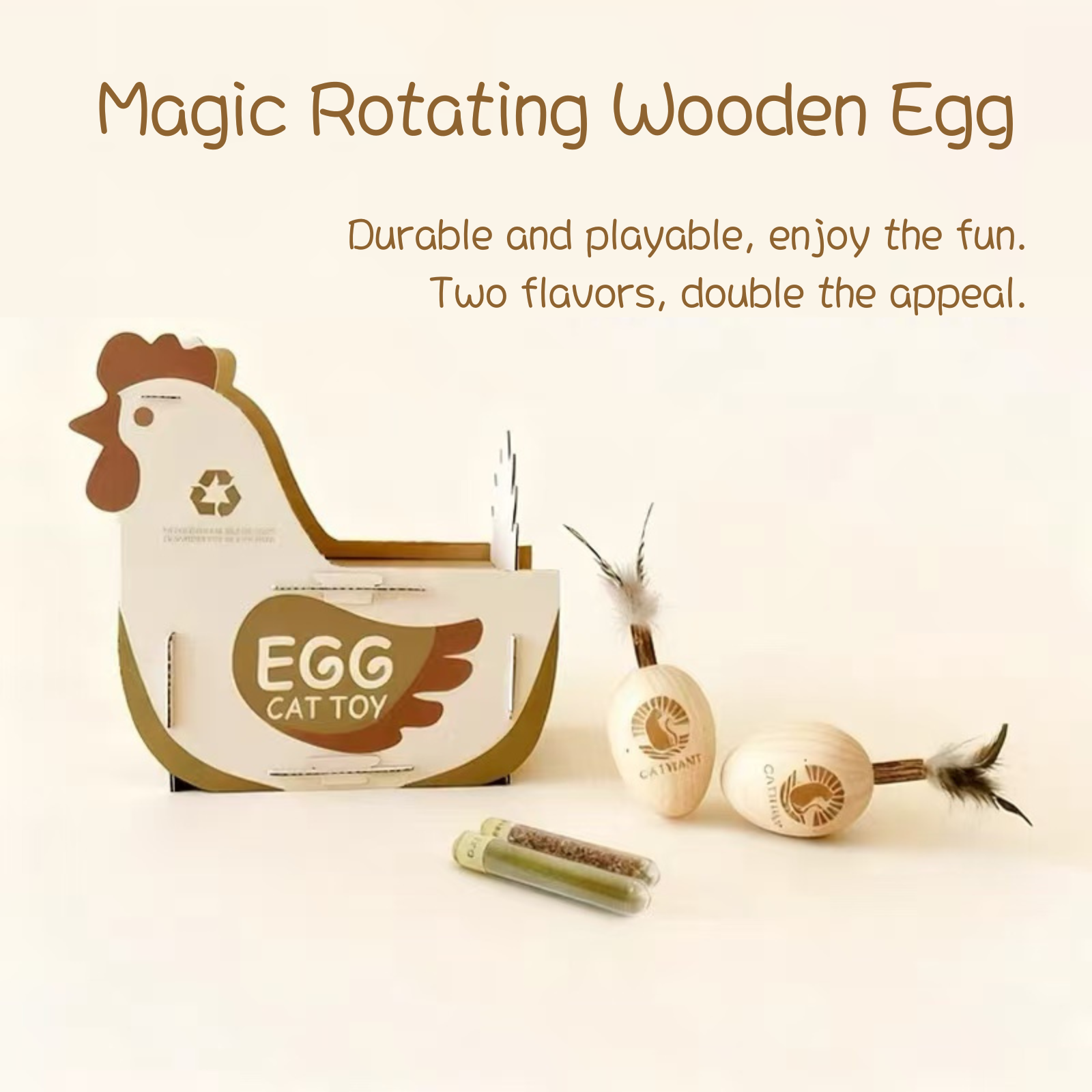 Magic Rotating Wooden Egg