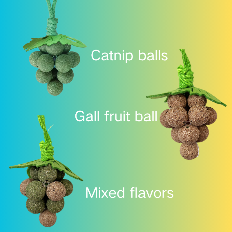 Funny Grape Shaped-Design Catnip Toy Durable Cat Chew Toy Cat Entertainment Organic Catnip Ball