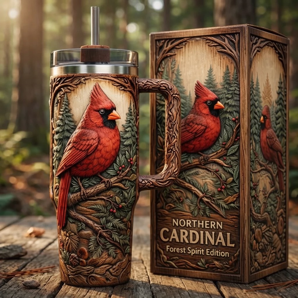 Northern Cardinal Forest Guardian Insulated Tumbler