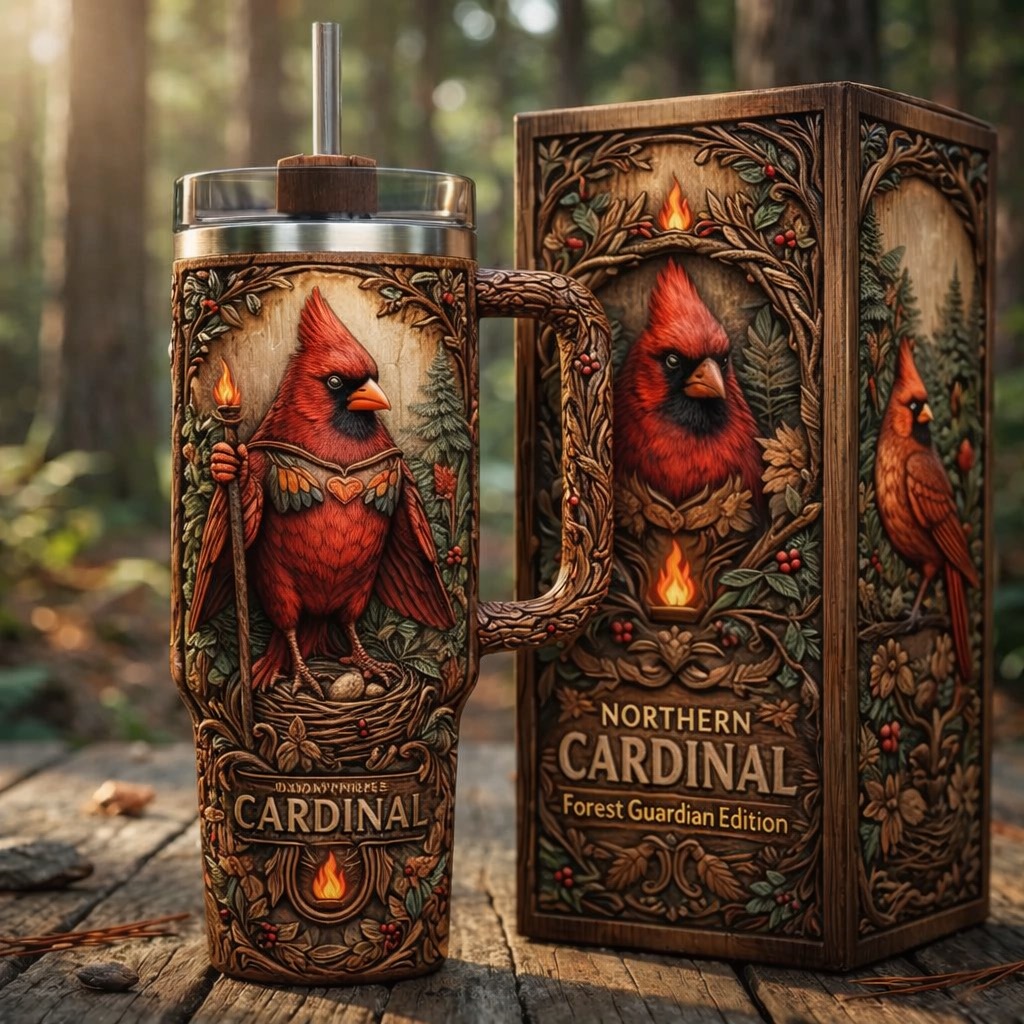 Northern Cardinal Forest Guardian Insulated Tumbler