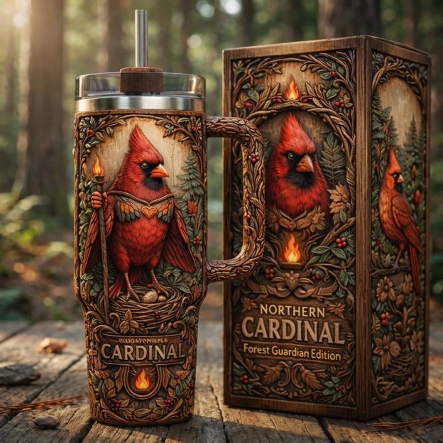 Northern Cardinal Forest Guardian Insulated Tumbler