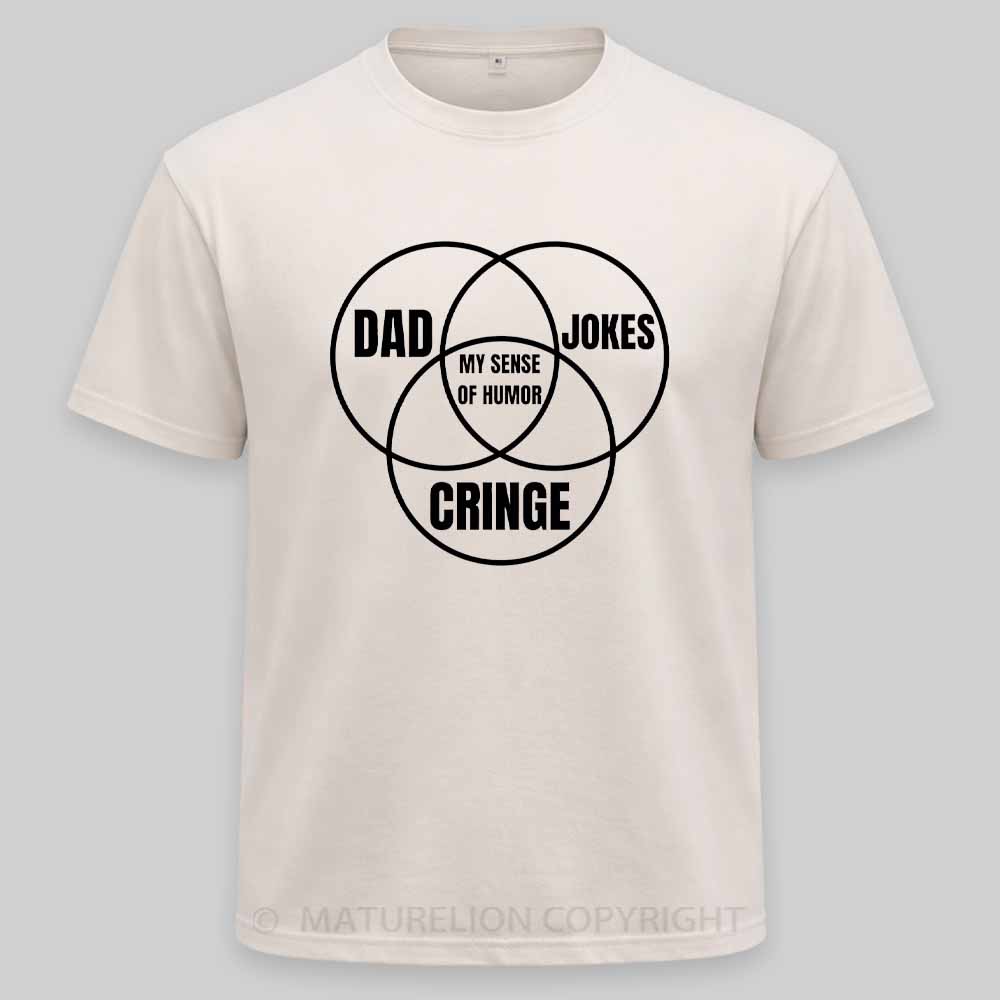 Maturelion Dad jokes triple venn diagram Washed T-shirt