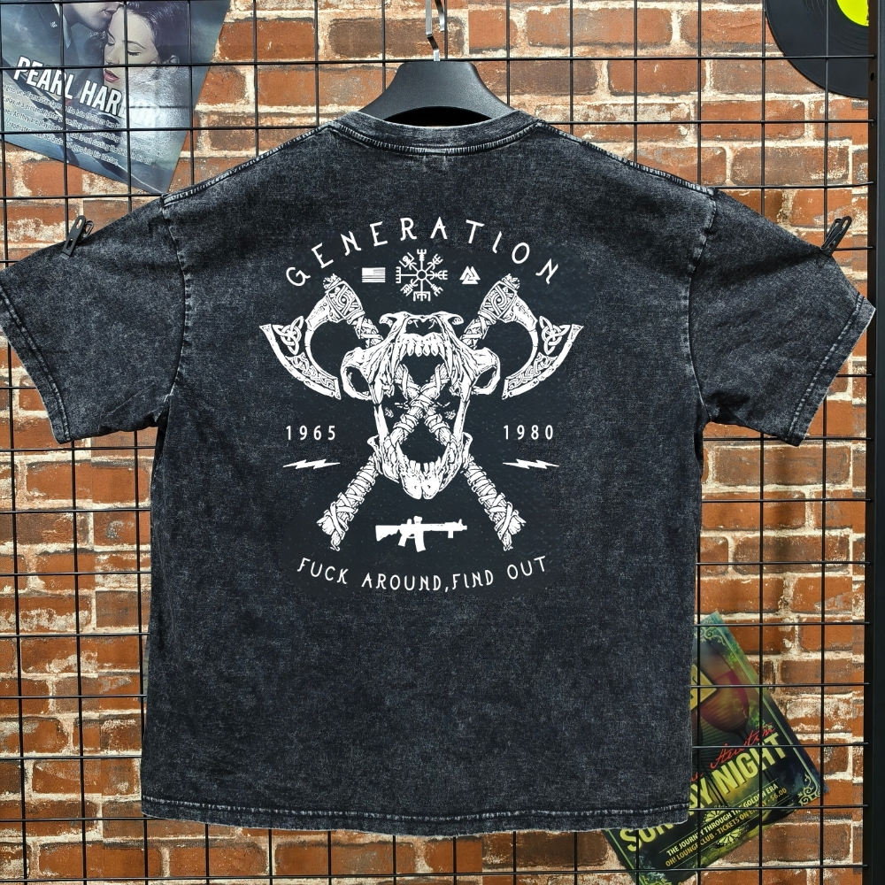 Fuck Around ,Find Out  Unisex 100% Heavyweight Cotton Washed T-Shirt, Custom Year Shirt