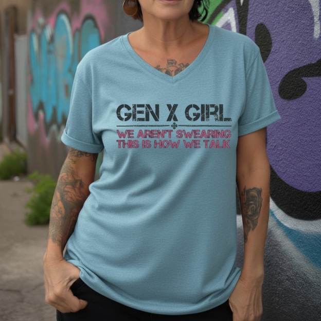 Gen X Girl: We Aren't Swearing, This Is How We Talk  Hoodie ,  Sweatshirt, V-neck, T-shirt  Perfect Gift