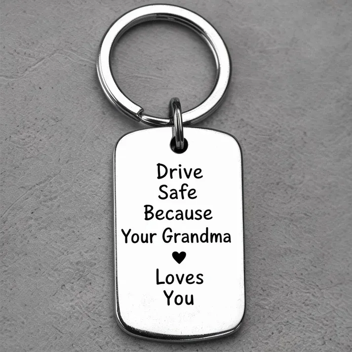 Drive Safe Custom Keychain