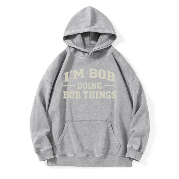 Vintage Washed “I’M BOB DOING BOB THINGS” Graphic Crewneck Sweatshirt