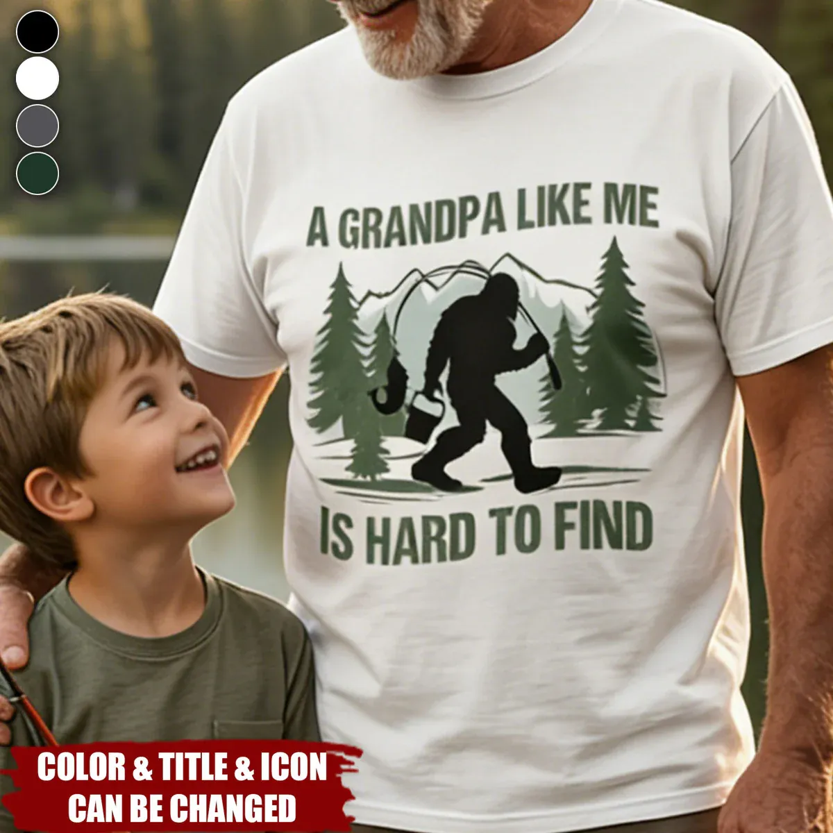 Funny Bigfoot For Dad, Grandpa, Men, Him - Personalized Shirt