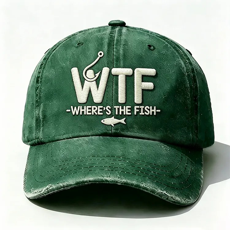 WTF Where's The Fish Embroidery Cap