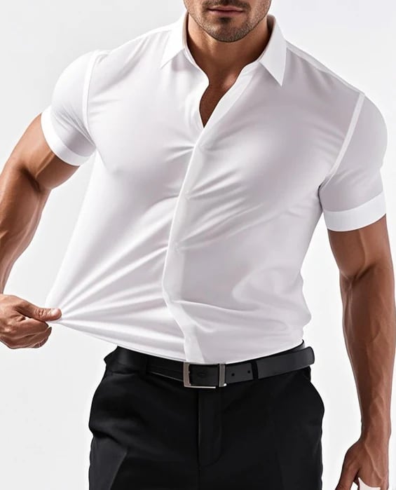 🔥Summer hot sale 49% OFF👔🔥 2-Pack Men’s Stretch Short Sleeve Dress Shirts
