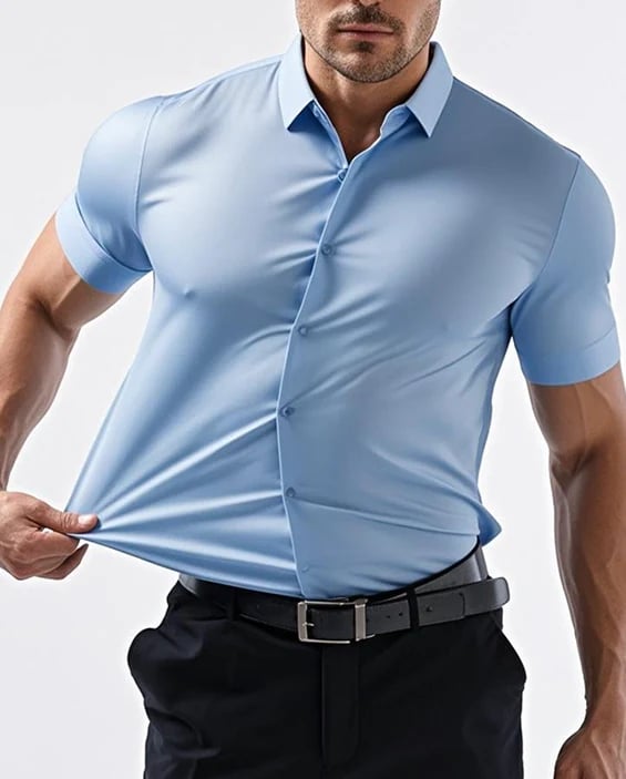 🔥Summer hot sale 49% OFF👔🔥 2-Pack Men’s Stretch Short Sleeve Dress Shirts