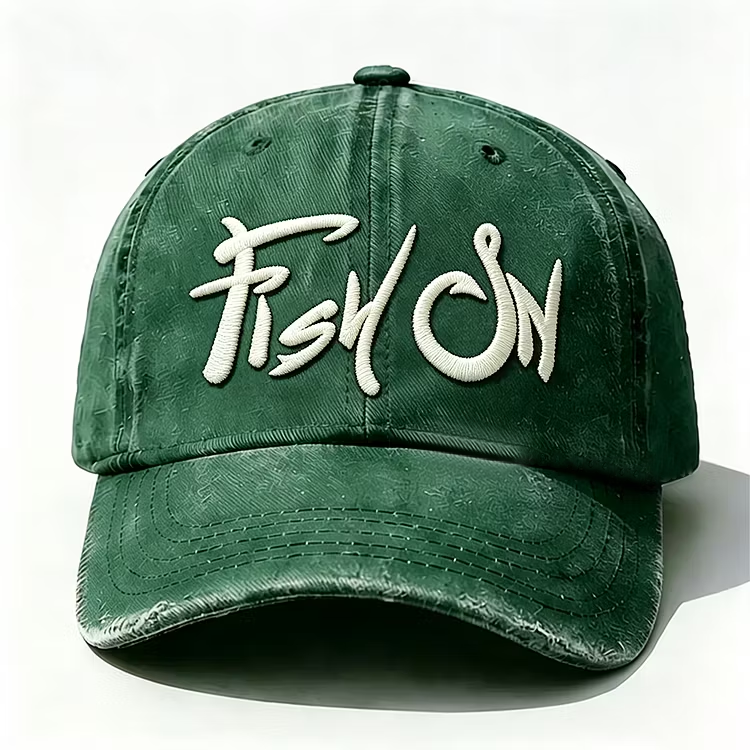 Fish On Embroidery Cap