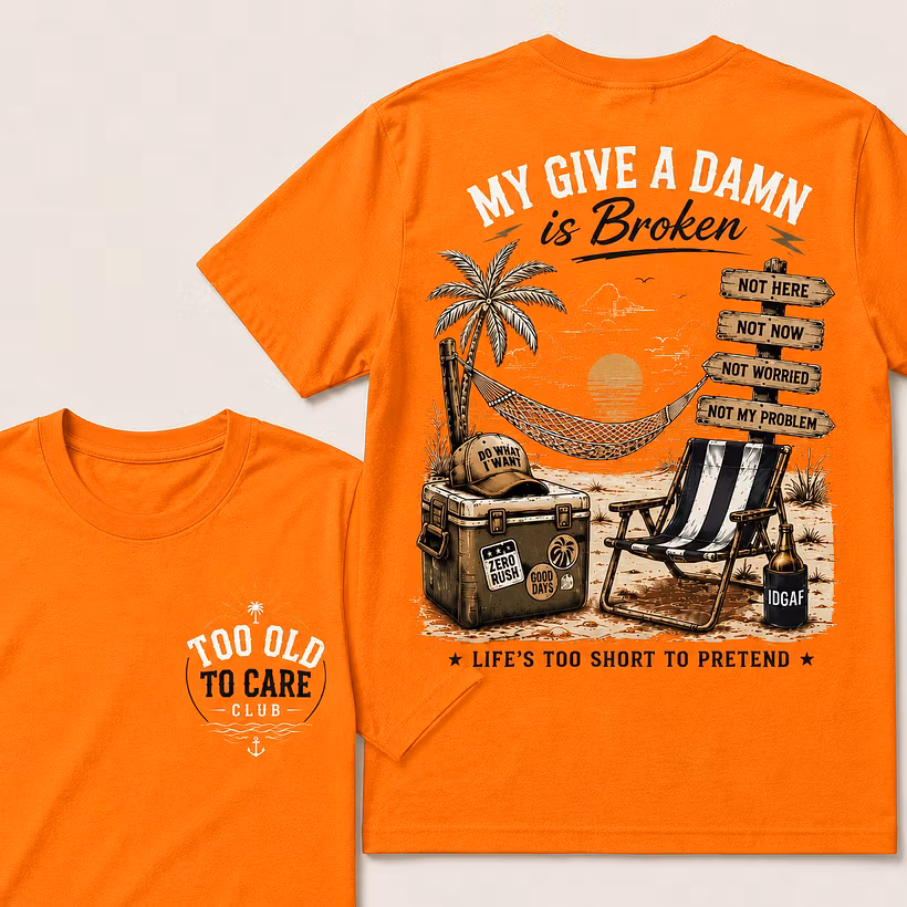 My Give A Damn Is Broken™ — The Original Beach Retro T-Shirt
