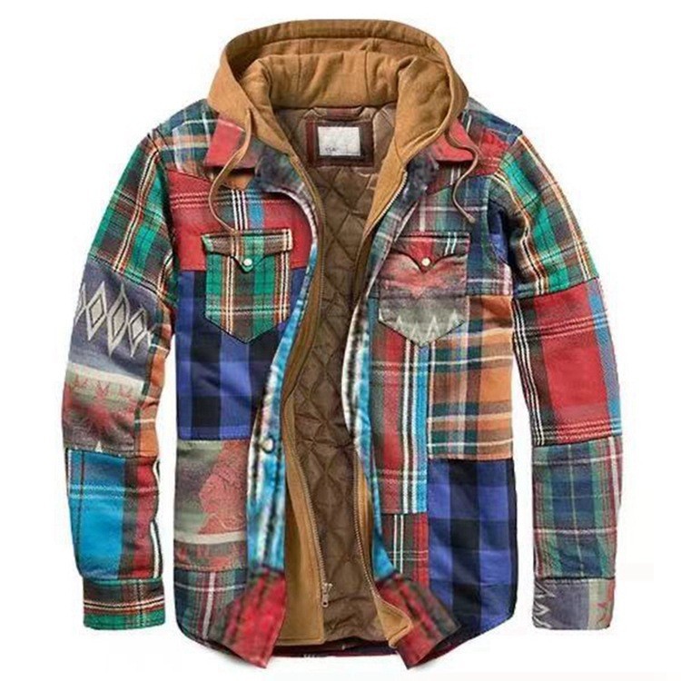 Rugged Hooded Plaid Jacket