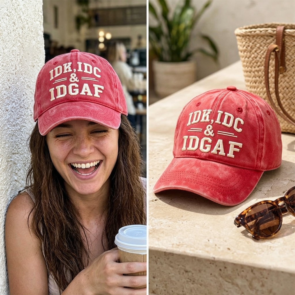 Idk Idc & Idgaf Embroidery Cap