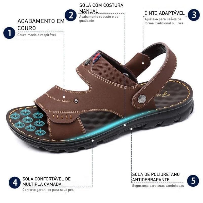 Men's Two-way Outdoor Leather Sandals/Slippers