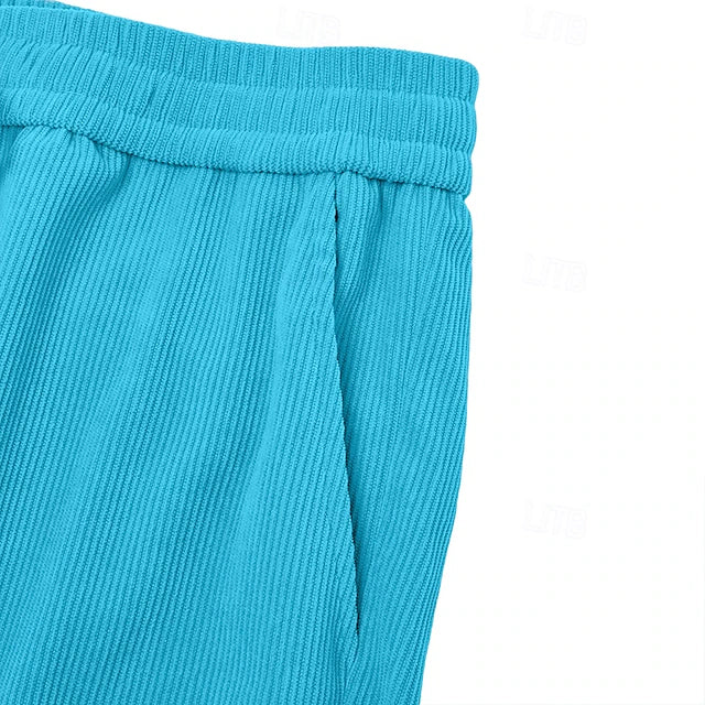 Men's Elastic Waist Corduroy Shorts