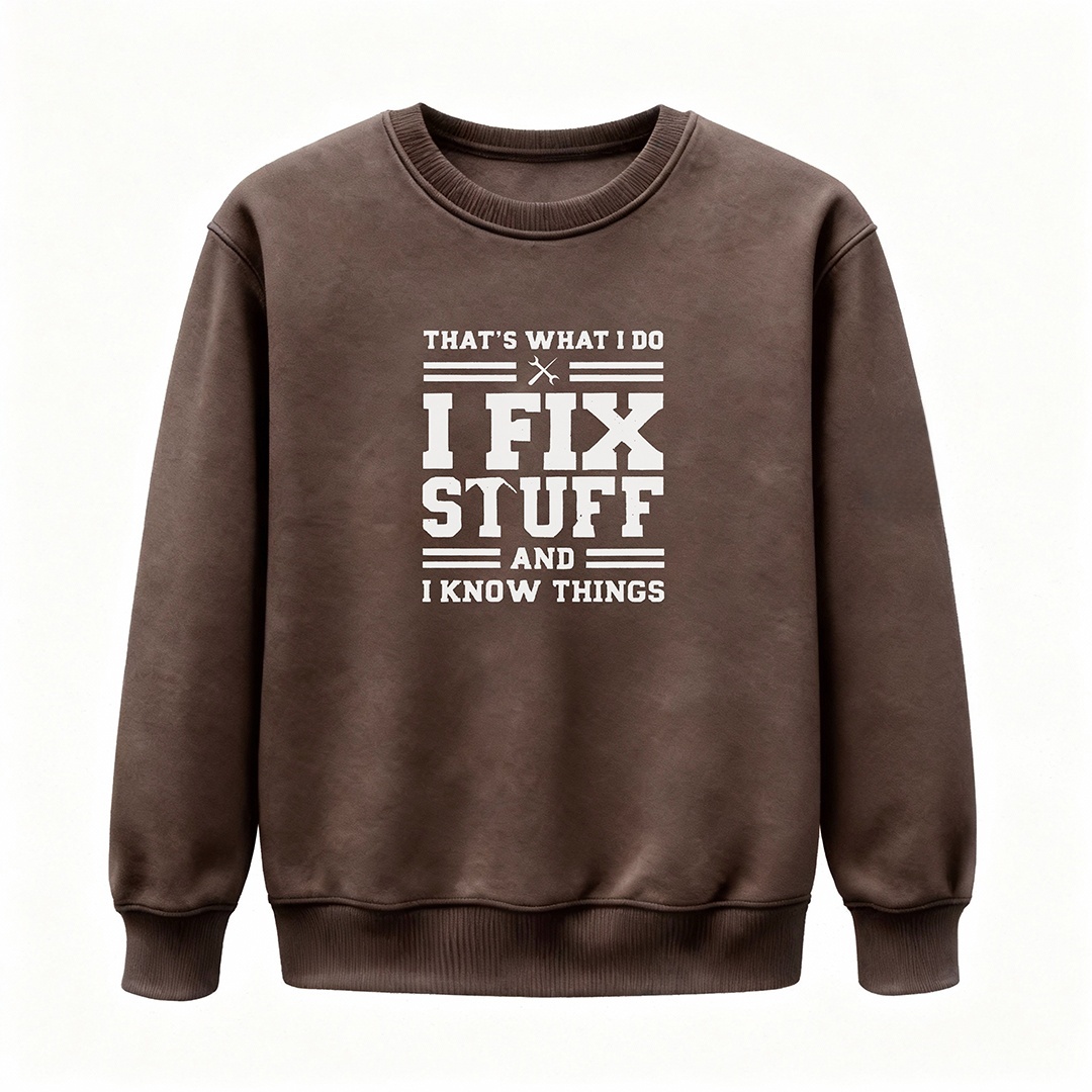 🔥“I Fix Stuff & Know Things” Tee – The Perfect T-Shirt for Problem Solvers 🔧