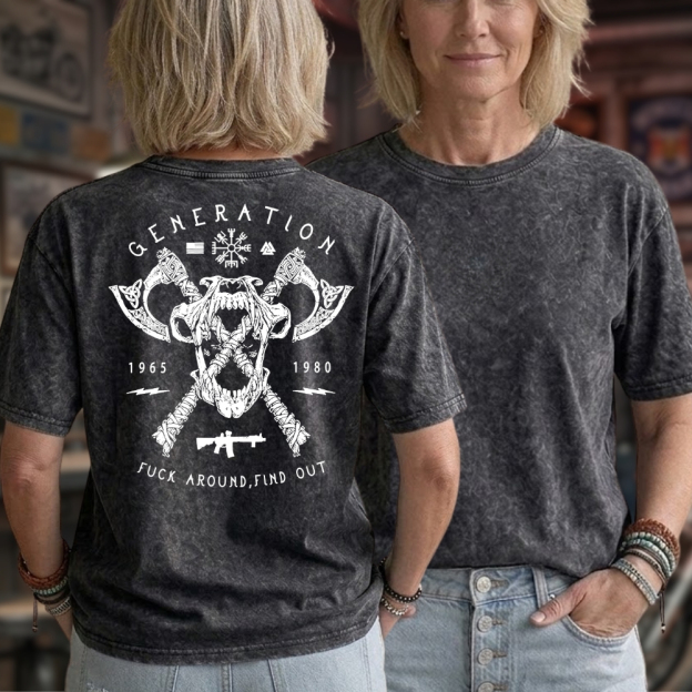 Fuck Around ,Find Out  Unisex 100% Heavyweight Cotton Washed T-Shirt, Custom Year Shirt