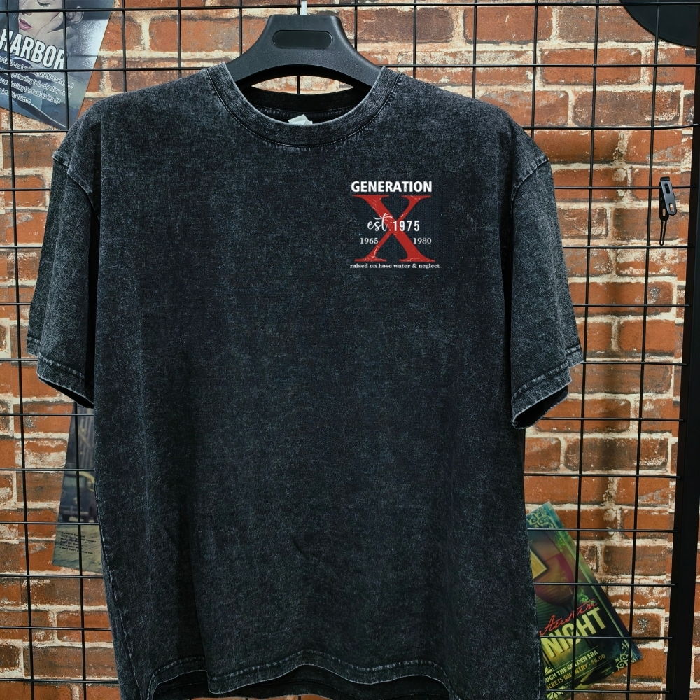 Gen X Unisex 100% Heavyweight Cotton Washed T-Shirt, Custom Year Shirt