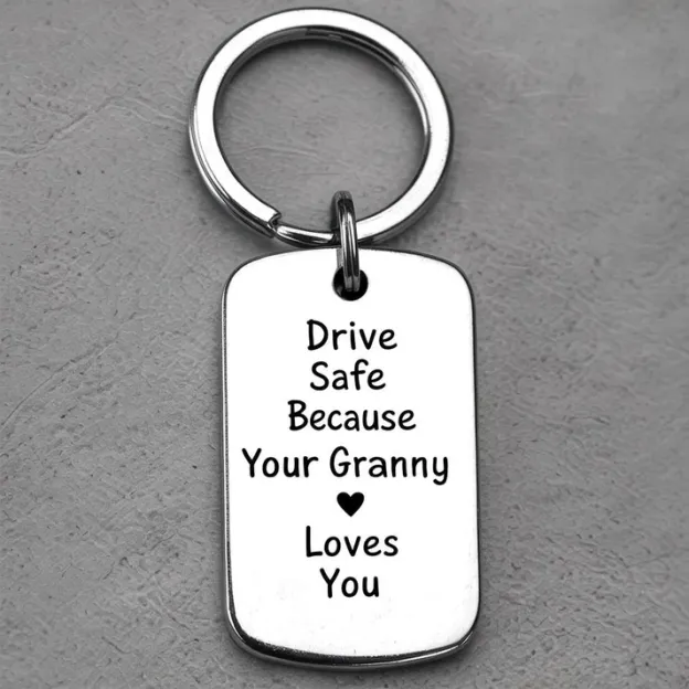 Drive Safe Custom Keychain