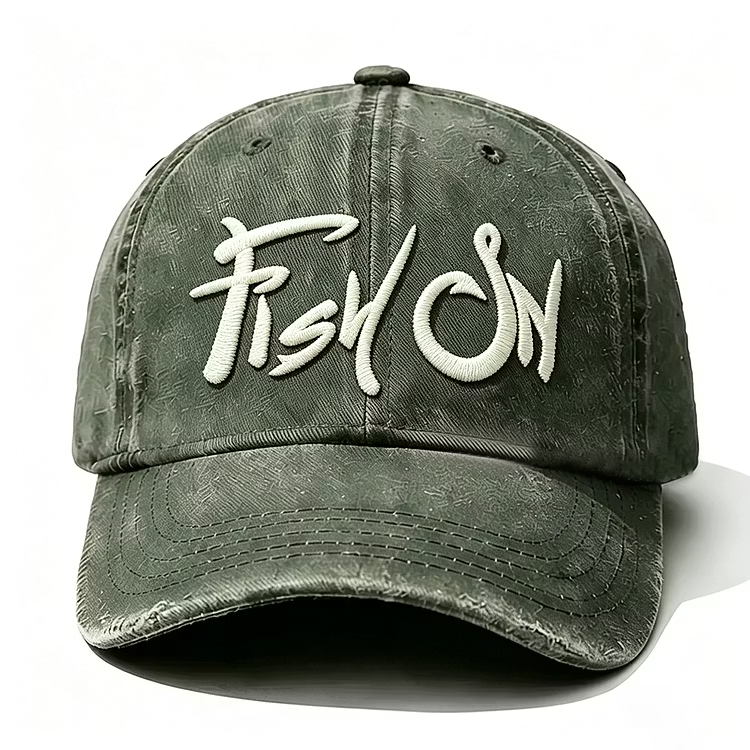 Fish On Embroidery Cap