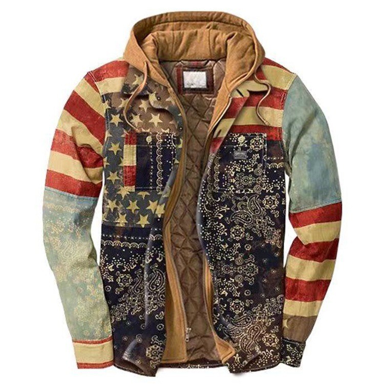 Rugged Hooded Plaid Jacket