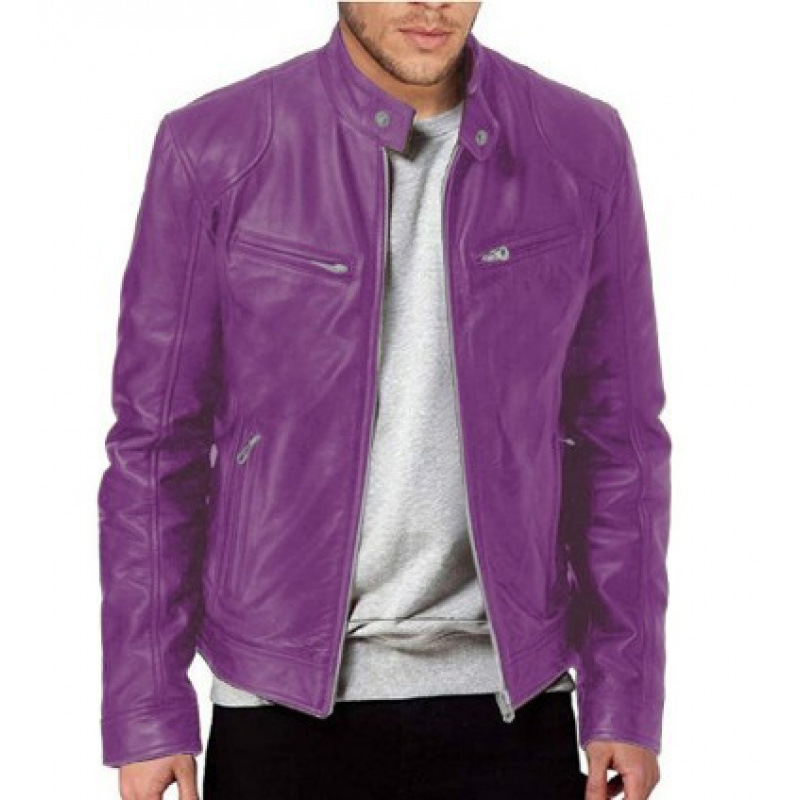 Biker Casual Zipper Leather Jacket