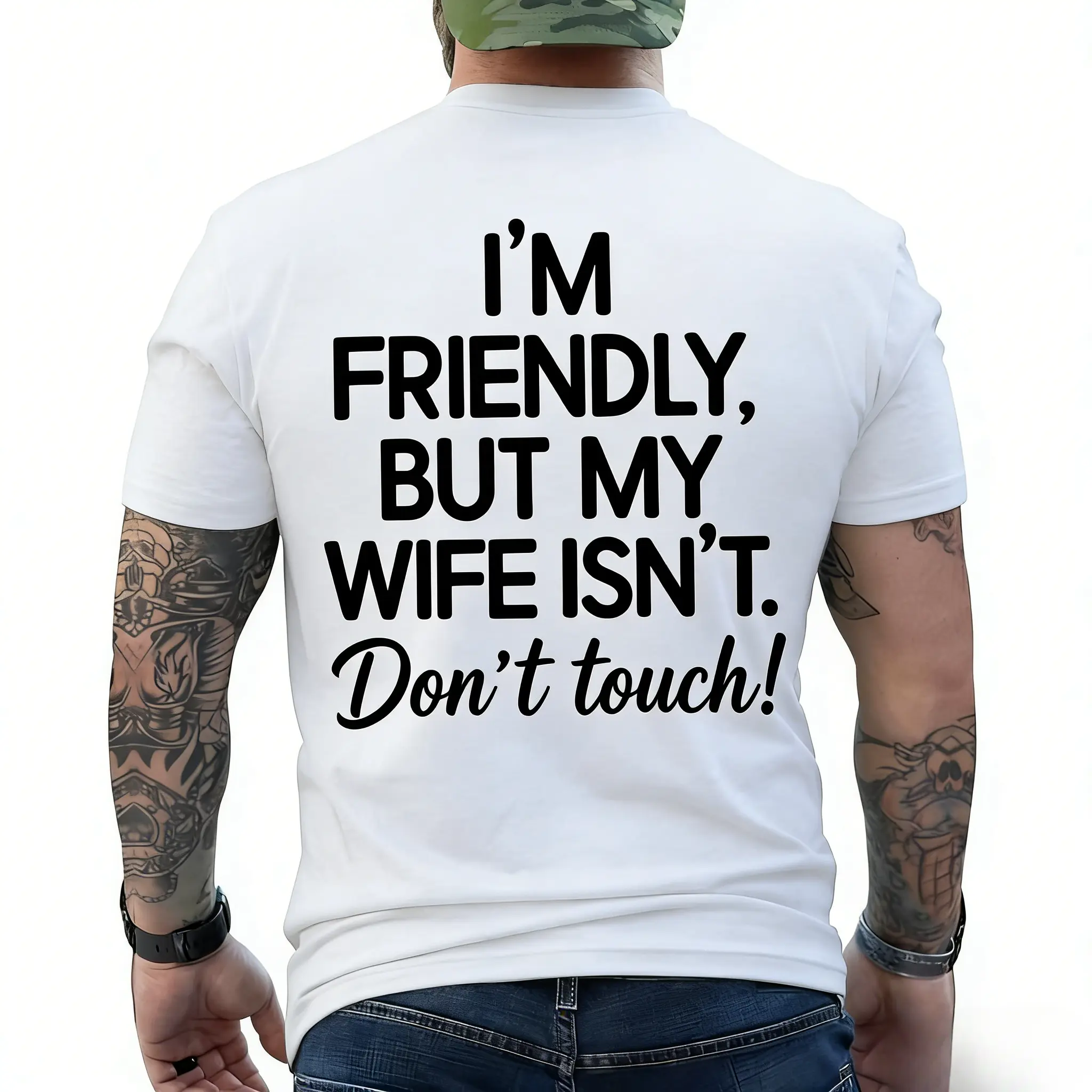 I'm Friendly But My Wife Isn't Funny Warning T-shirt