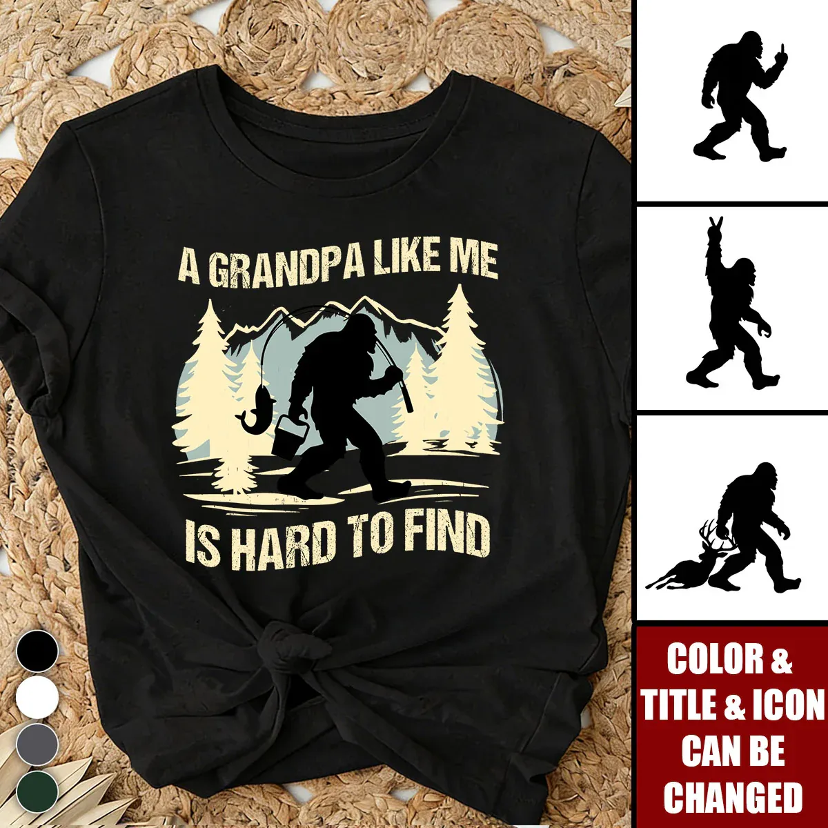 Funny Bigfoot For Dad, Grandpa, Men, Him - Personalized Shirt