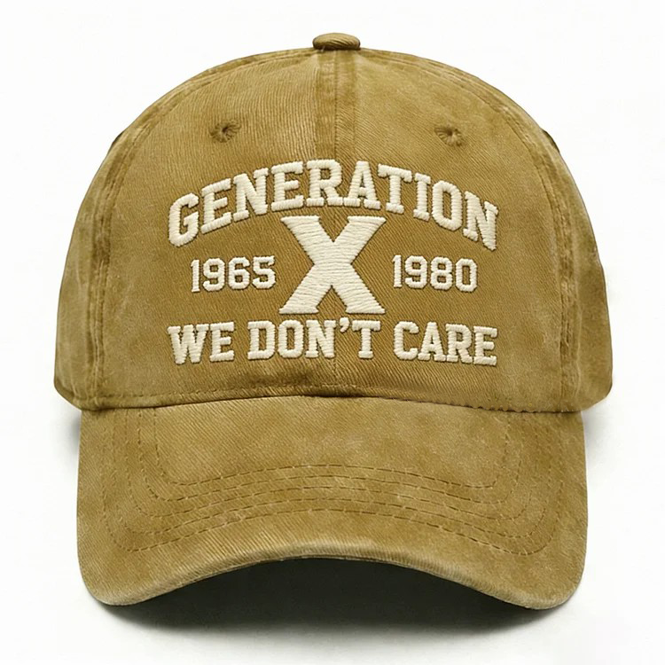 Gen X We Don't Care Embroidery Cap