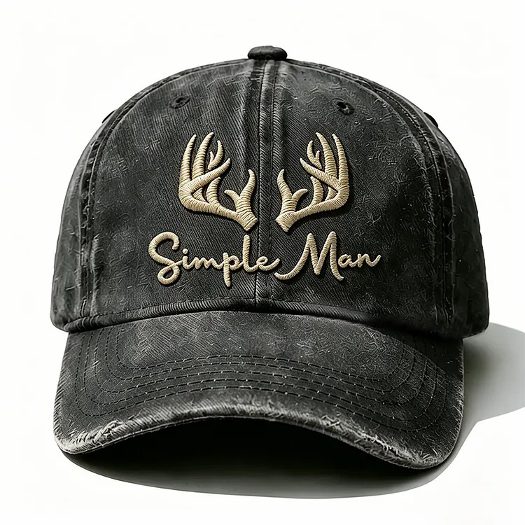 Simple Man Embroidery Cap