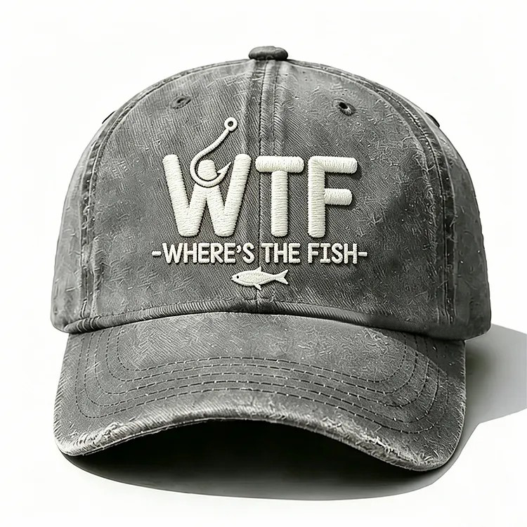 WTF Where's The Fish Embroidery Cap