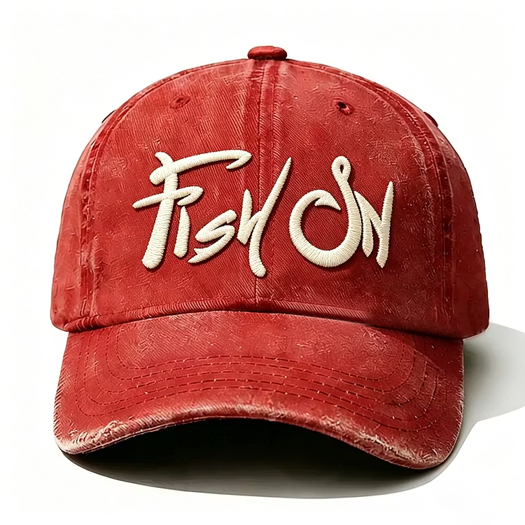 Fish On Embroidery Cap