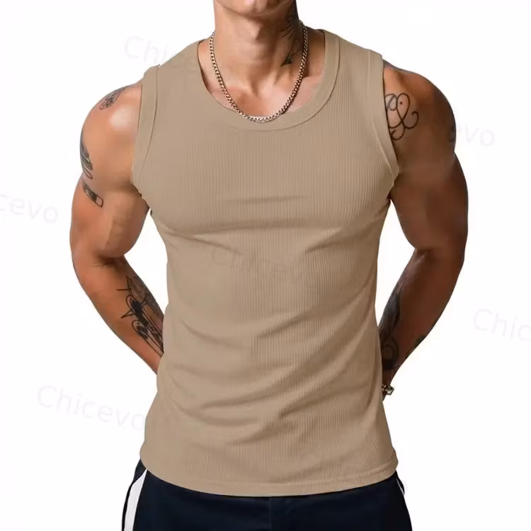 Men's 3-Pack Ribbed Knit Tank Tops (Casual & Gym)