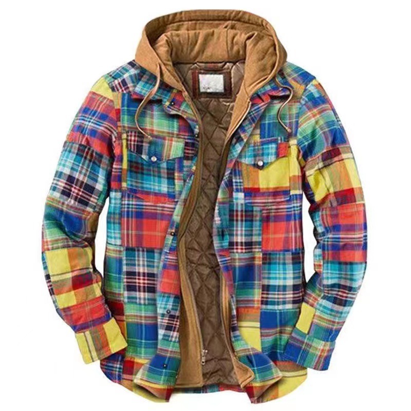 Rugged Hooded Plaid Jacket