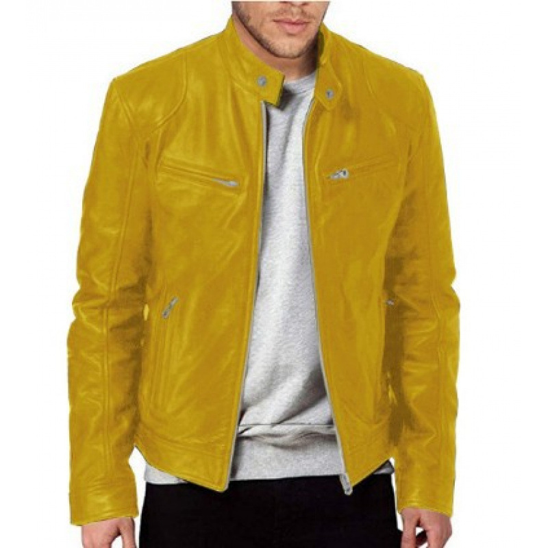 Biker Casual Zipper Leather Jacket